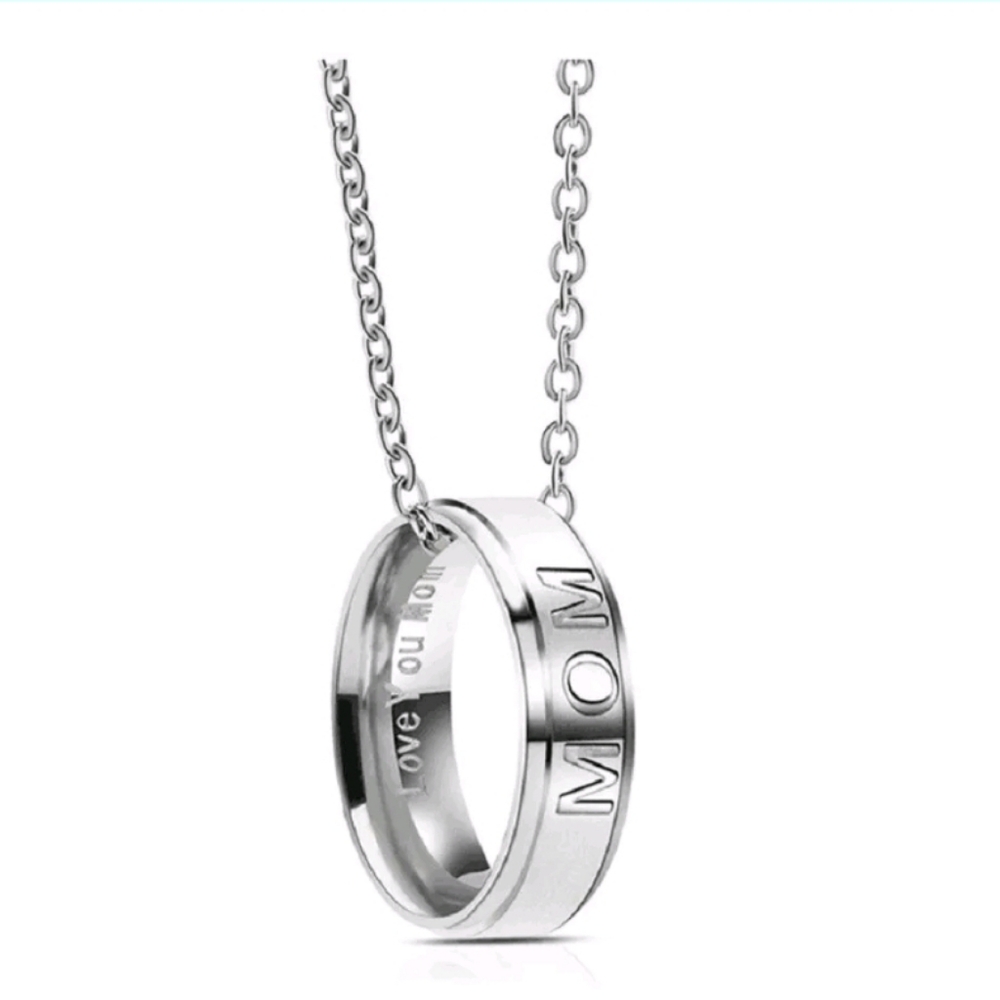 🆕️ Silver 'MOM' Pendant Necklace